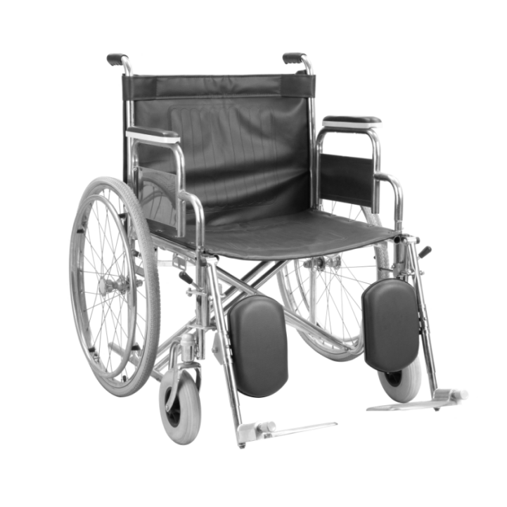 Heavy Person Wheelchair With Pneumatic Mag Rear Wheel