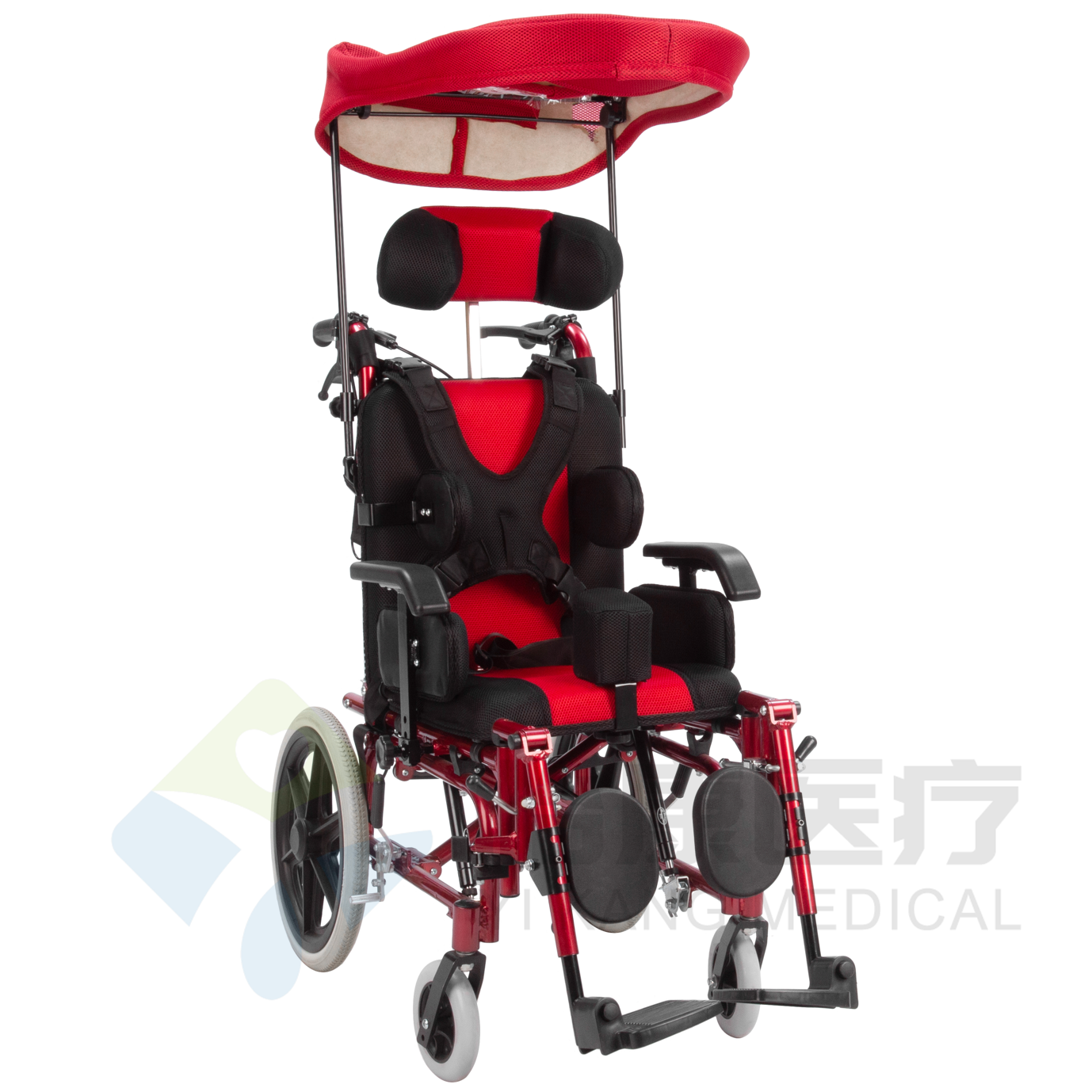 Tilting Seat Children Wheelchair With Safety Belt