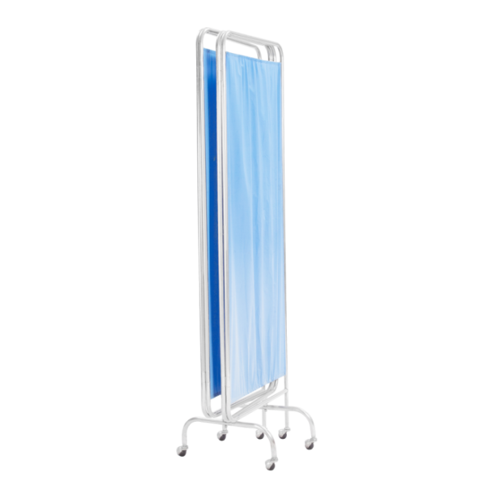 4 folding blue hospital ward screen