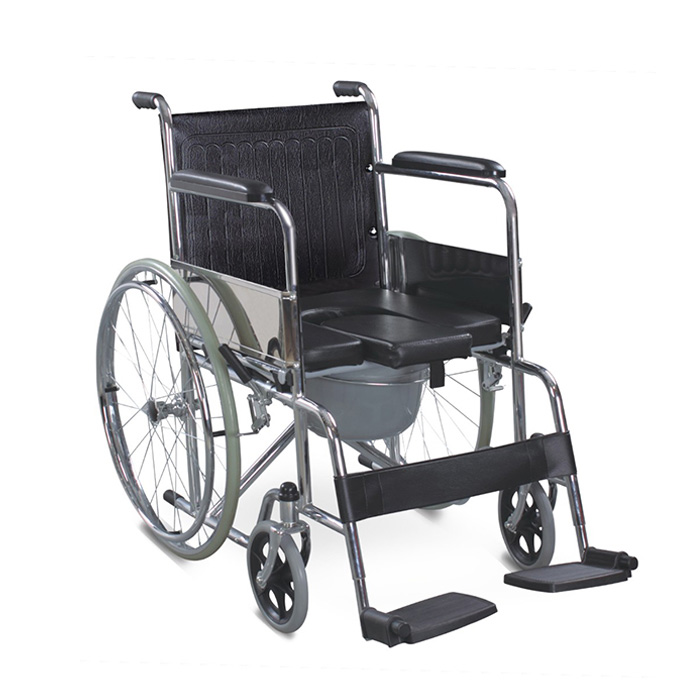 Comfortable Foldable Commode Chair With Wheels