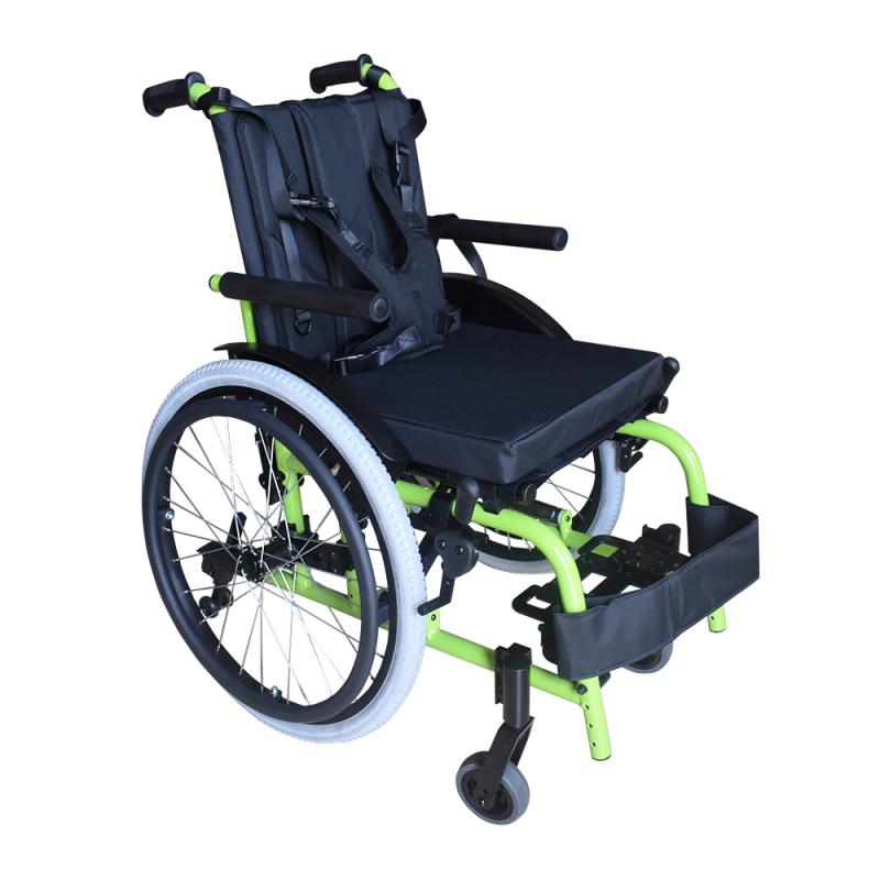 Foldable Aluminum Pediatric Wheelchair with 3-Level Seat Width Adjustment