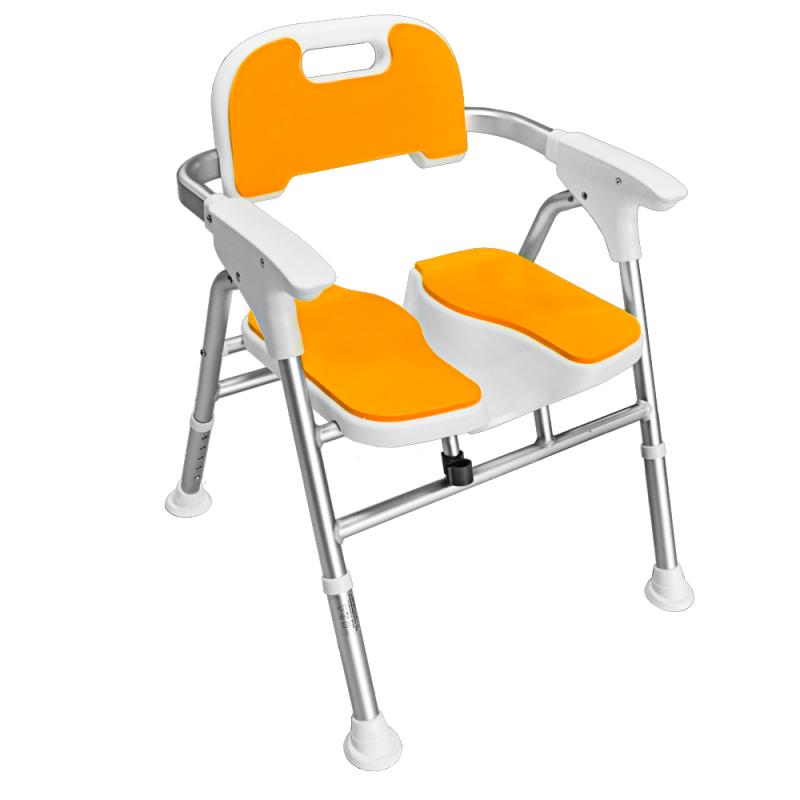 Folding Bath Seat with Split Pad, Comfortable Arms, and Backrest