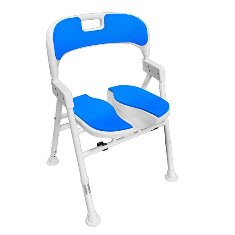 Compact Foldable Aluminum Shower Chair with EVA Split Seat