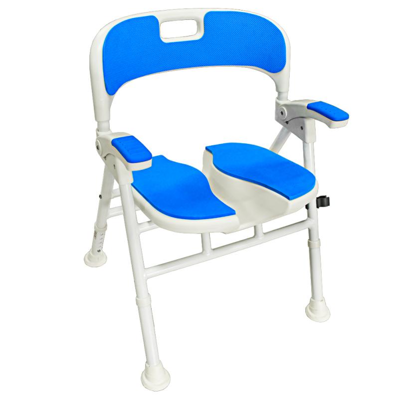 Adjustable EVA Shower Chair with Arms and Split Cushion