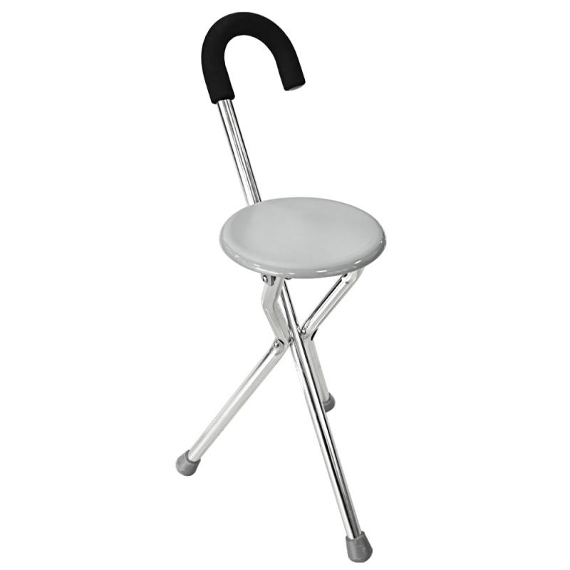 Folding Seat Cane with Sturdy Aluminum Frame
