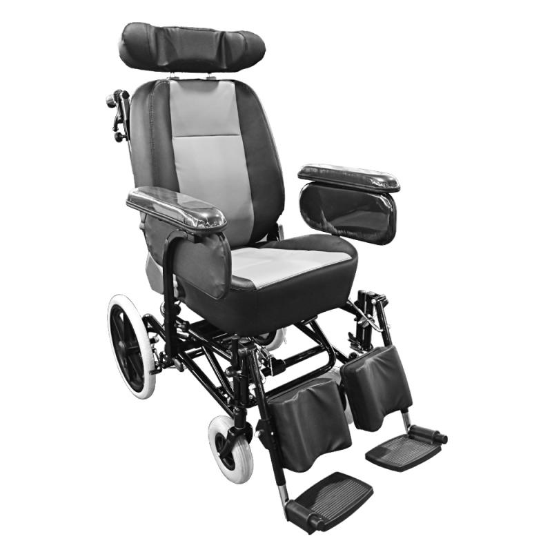 Comfort Reclining Wheelchair with Padded Armrests and Leg Elevation