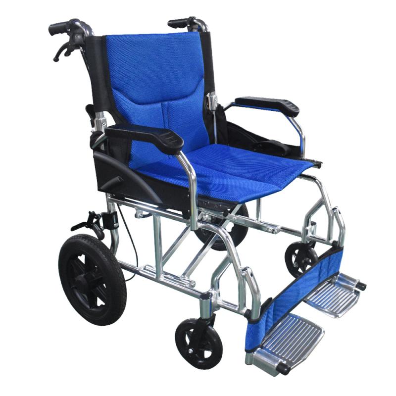 Lightweight Aluminum Transport Wheelchair with Breathable Seat
