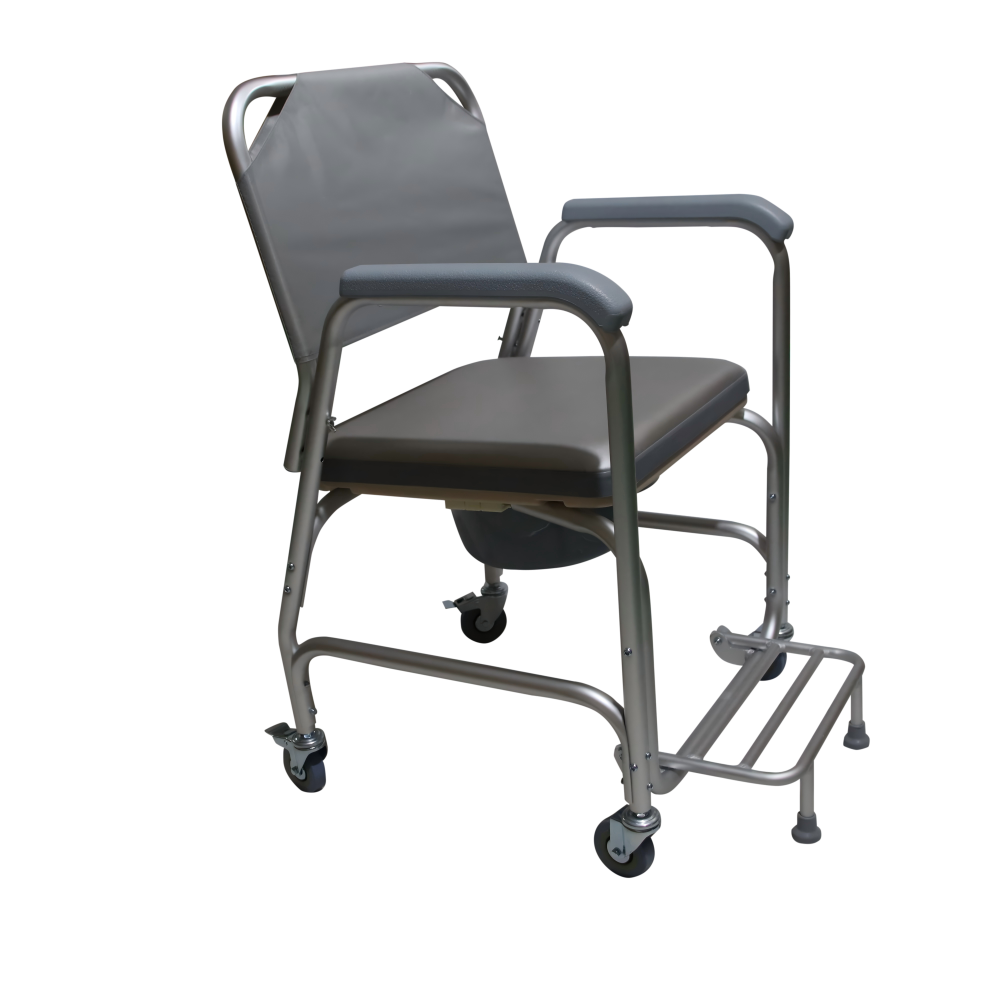 Flip-Up Footrest Commode Chair