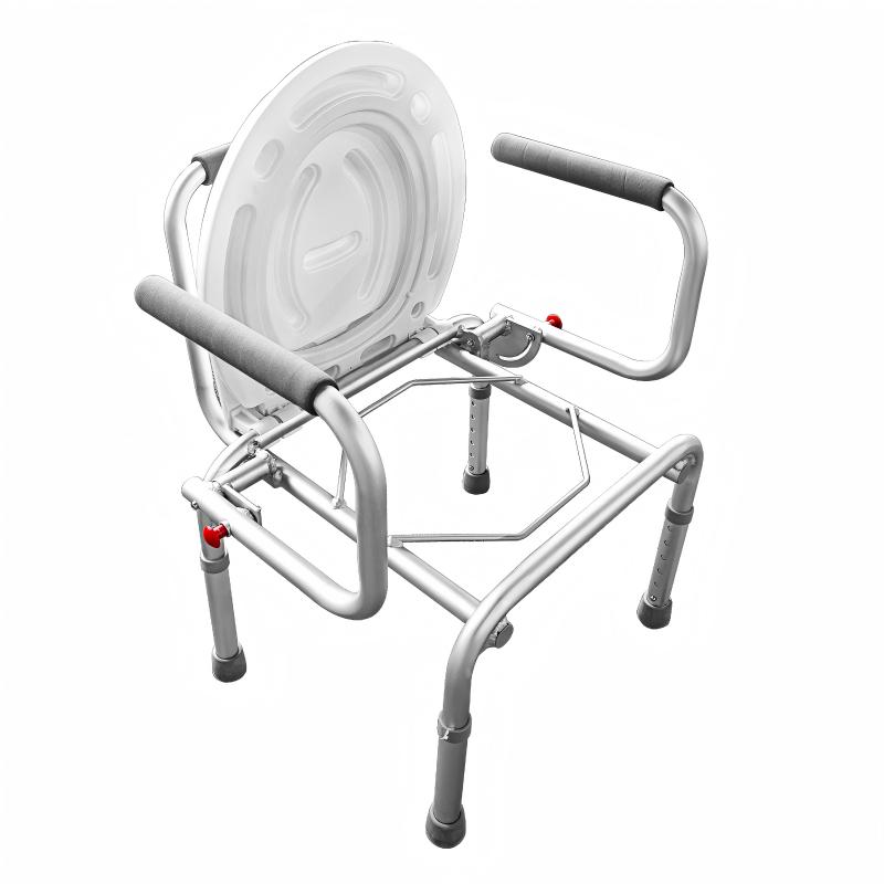 Height Adjustable Toilet Chair with Folding Arms and Non-Slip Feet