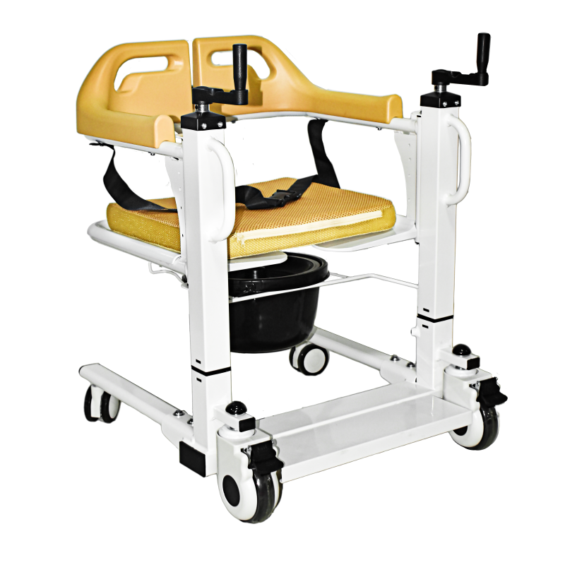 Multifunctional Patient Transfer Chair with Lift and Commode Function