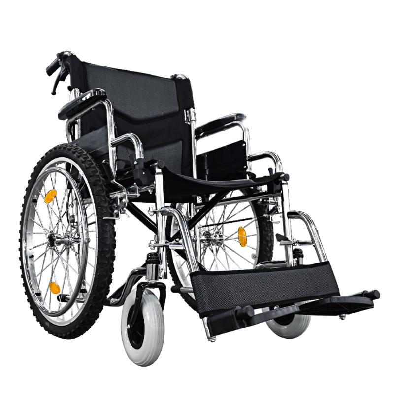 Off-Road Self-Propelled Wheelchair with Extra-Wide Seat and High Load Capacity