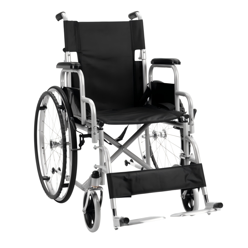 Durable Foldable Wheelchair with Desk Arms for Everyday Use