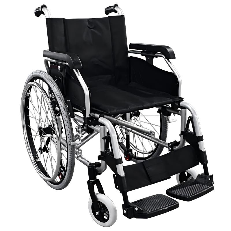 Convertible Dual-Mode Aluminum Wheelchair with Switchable Rear Wheels