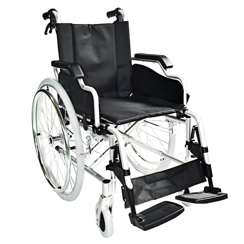 Aluminum Self-Propelled Wheelchair with Detachable Footrests and Desk Armrests