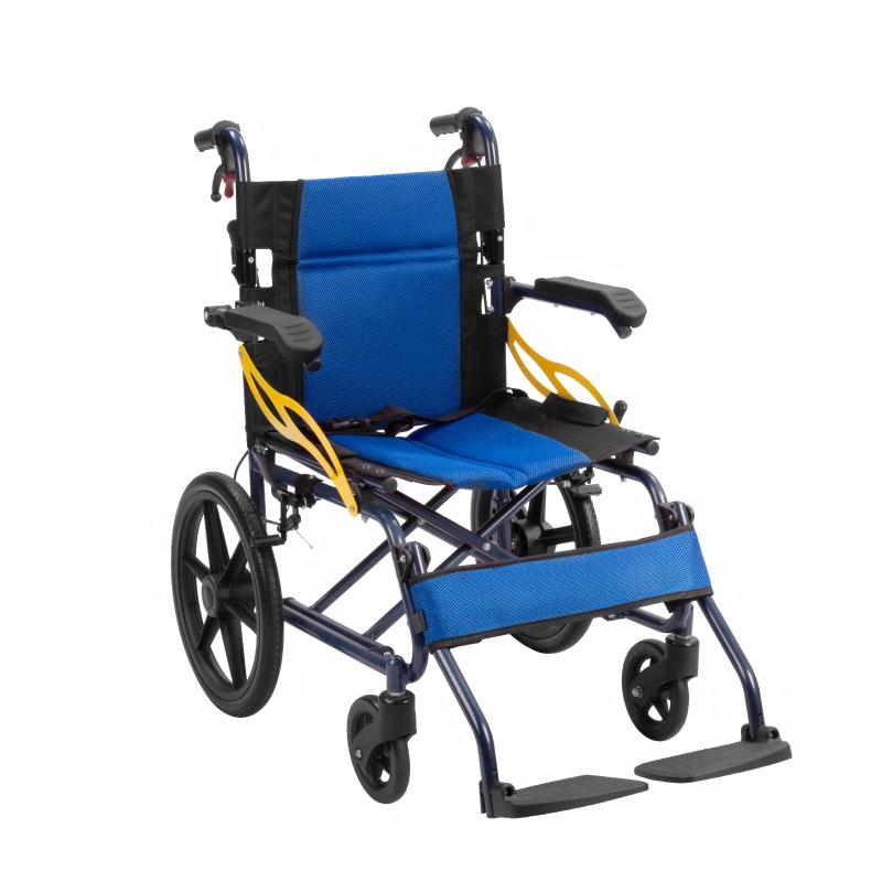 Slim-Fold Attendant Wheelchair with Comfort Seat and Lockable Push Handles
