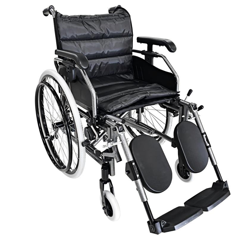 Premium Steel Wheelchair with Flip-Back Arms, Orthopedic Supports, and Textured Coating