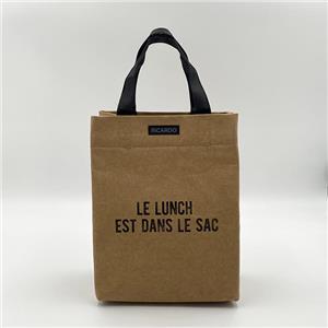 Wasbare kraftpapier geïsoleerde thermische lunchdraagtas