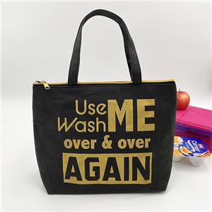 Herbruikbare geïsoleerde bedrukte bruine kraftpapier lunchtas