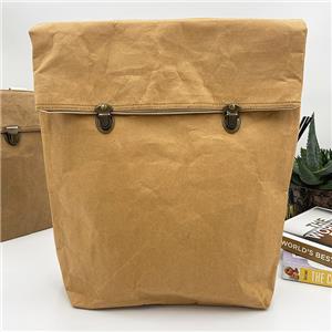 Washable Brown Kraft Paper Vegan Leather Backpack