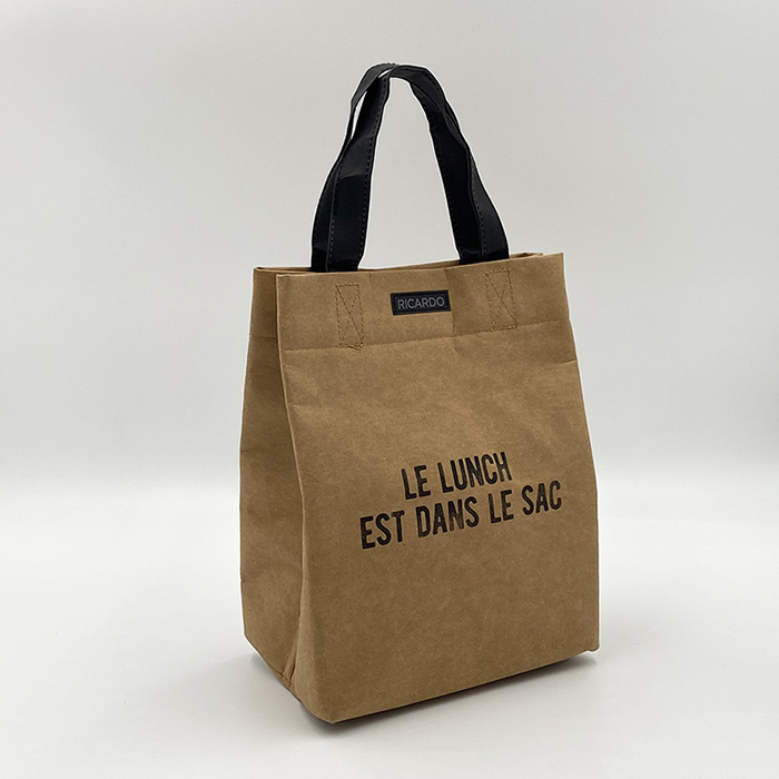 Washable Kraft Paper Insulated Thermal Lunch Tote Bag