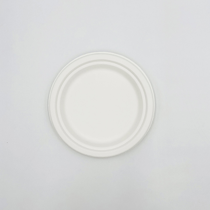 White Plate Sugarcane Fiber Plates