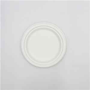 White Plate Sugarcane Fiber Plates