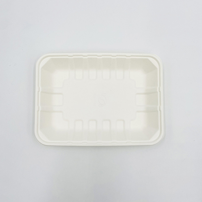 Geformte Tabletts aus Papierzellstoff Bagasse-Sushi-Tablett