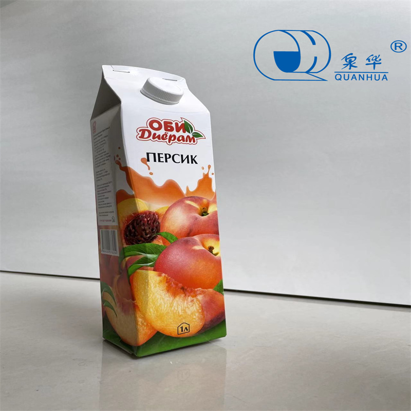 Китай Картонная коробка для сока на 500 мл с двускатной крышкой, производитель