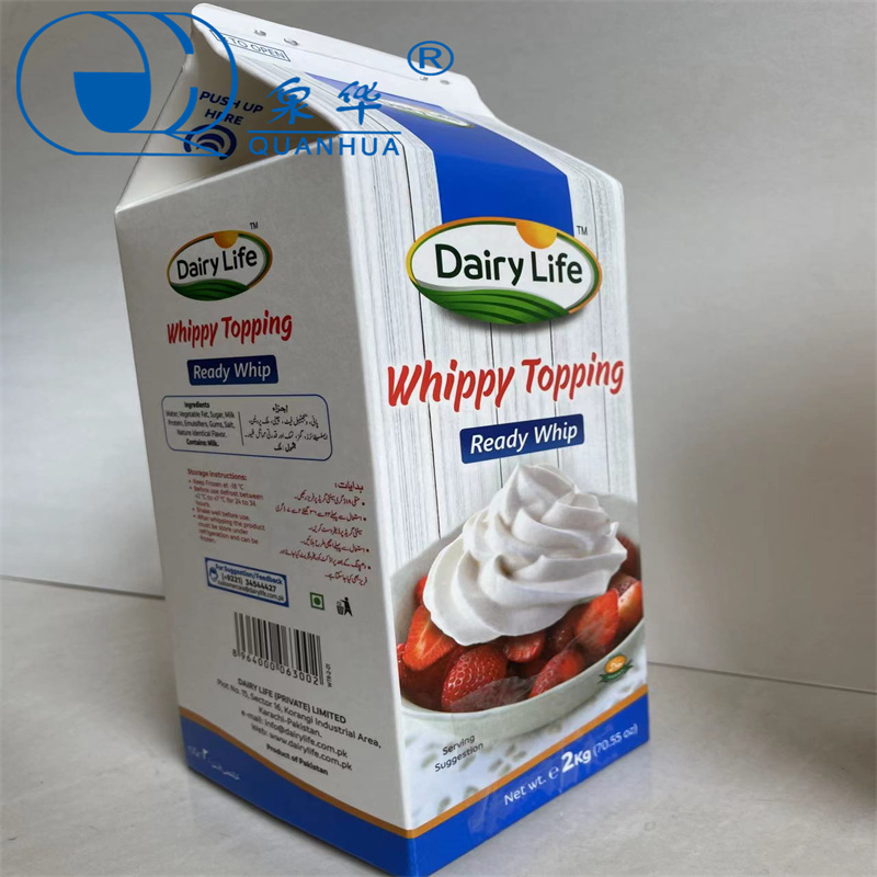 2000ml Large capacity type milk gable top containers