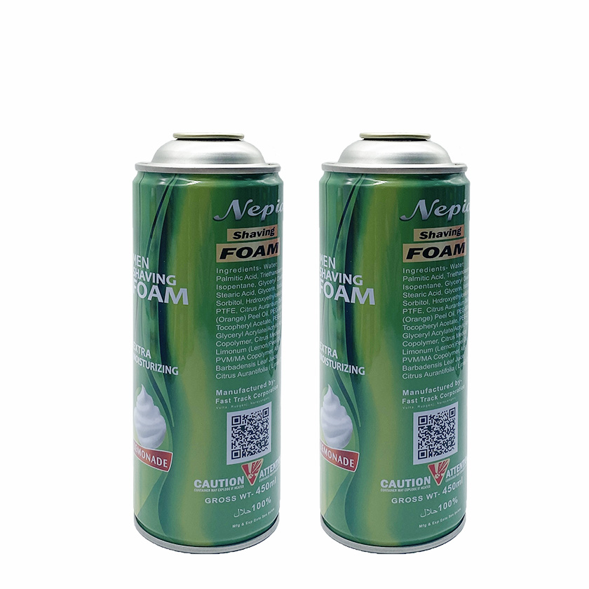 Shaving Foam Aerosol Filled Empty Metal Package Aerosol Tin Can