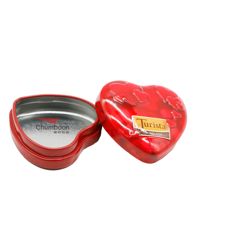 Heart Shape Candy Tin Box With PVC Window