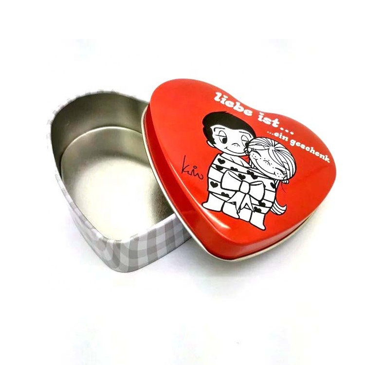 Heart Shape Candy Tin Box With PVC Window