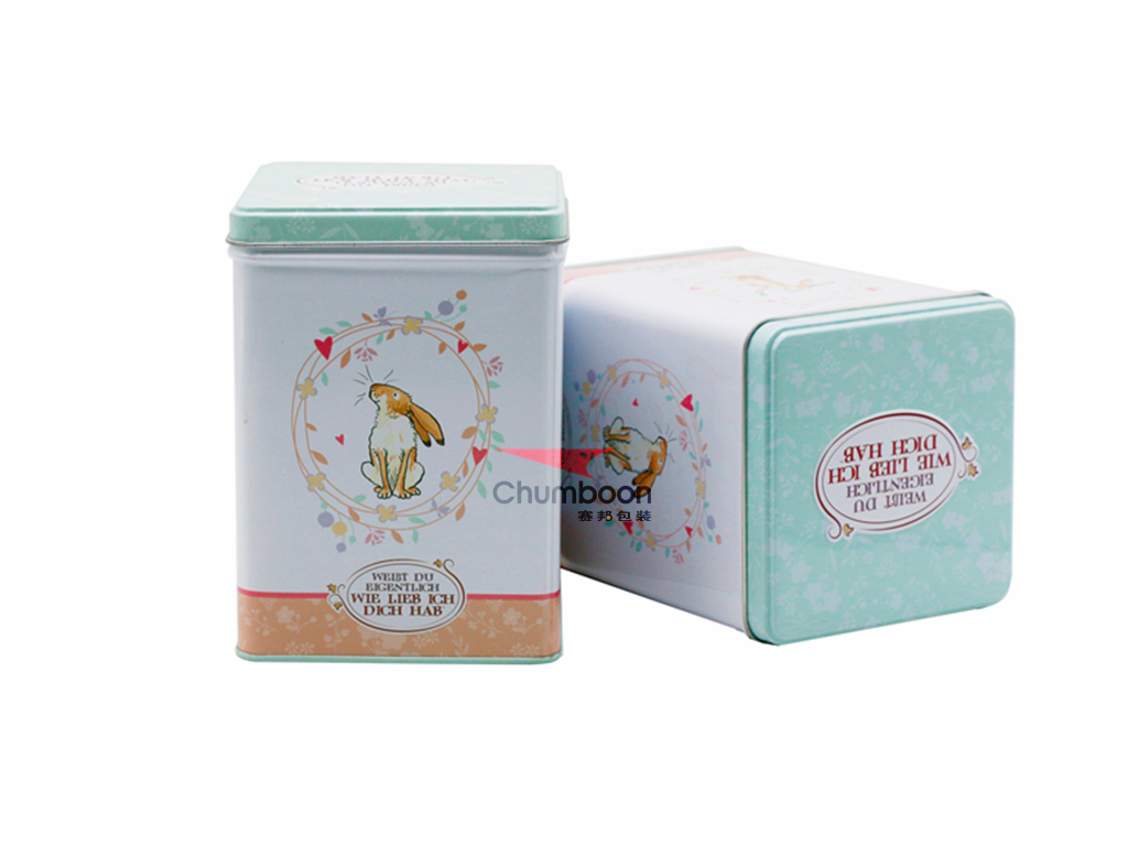 Recycle Cylinder White Coating Tea Tin Box