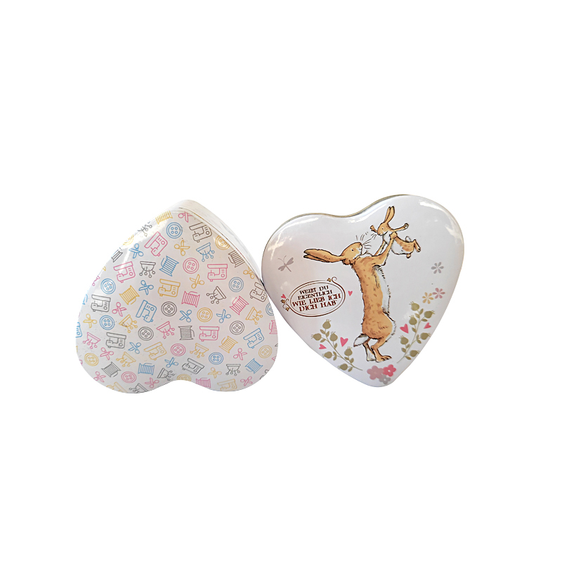 PMS Printing Metal Heart Shapegift Tin Container For Valentine's Day