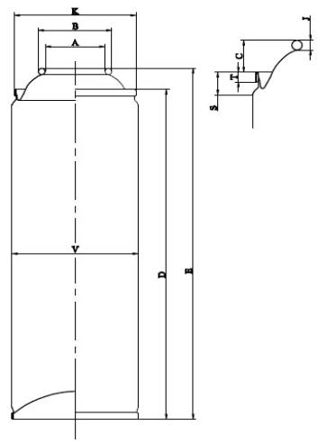 65x158mm aerosol tin can