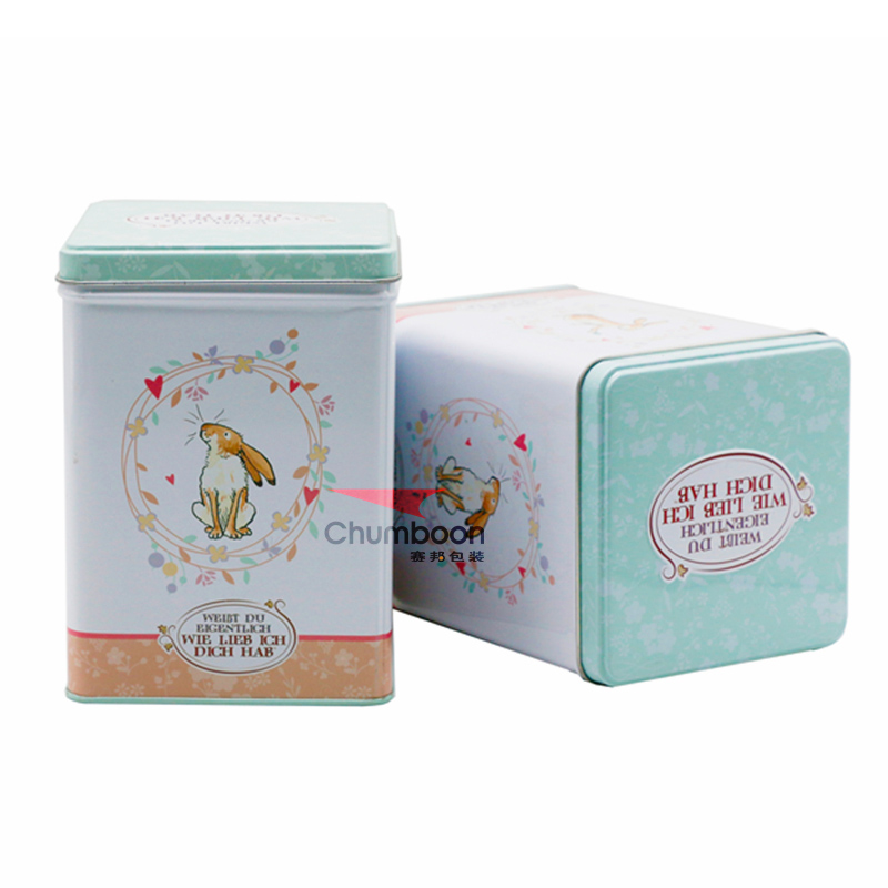 Recycle Cylinder White Coating Tea Tin Box