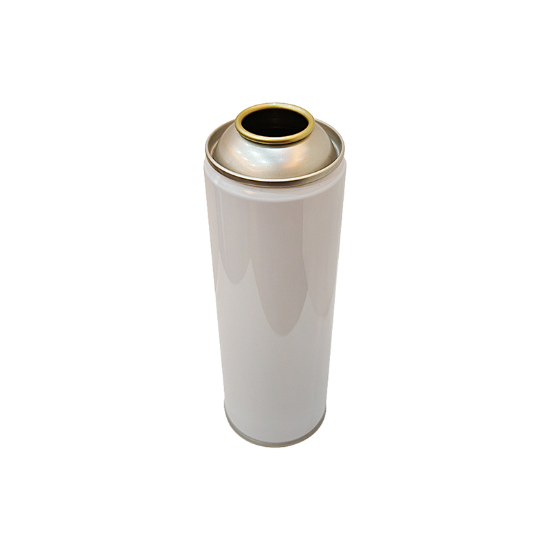 White coating aerosol tin can inner golden lacquered