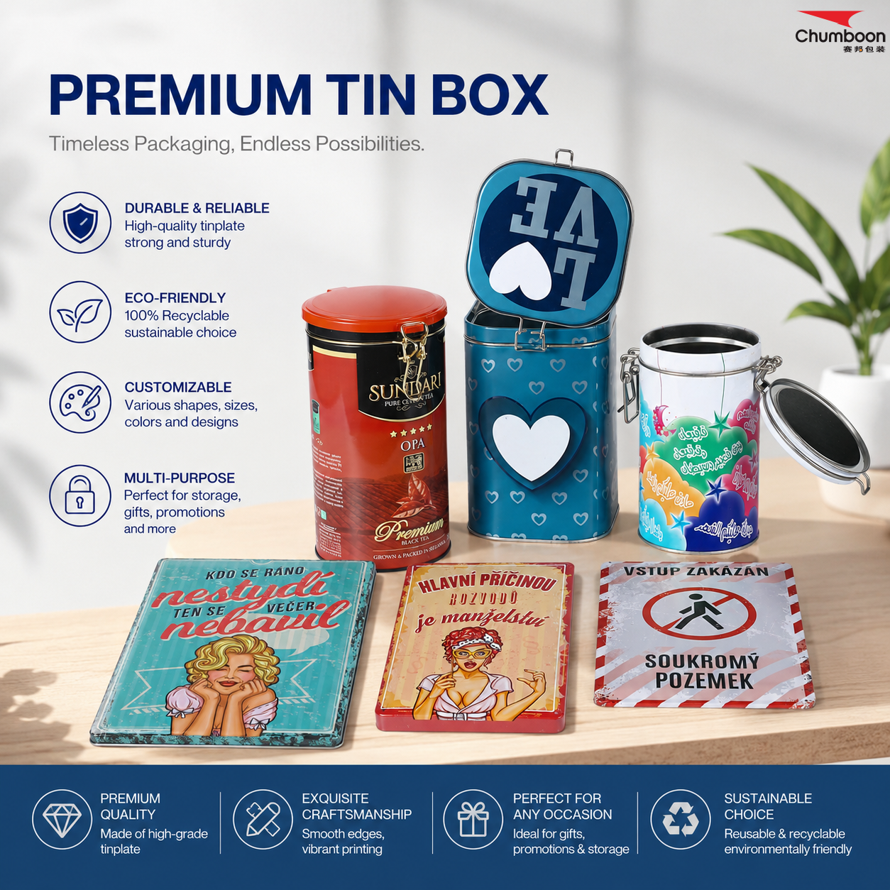 How long can biscuits be stored in tinplate packaging cans?