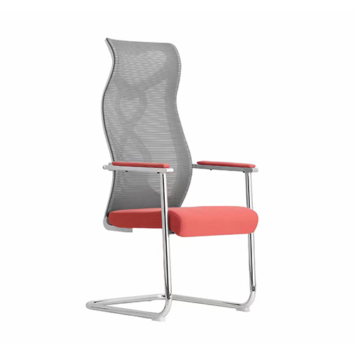 High back ergonomic LOVE shape PP back mesh visitor chair with strong chrome base
