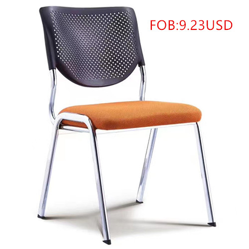 Low back PP back fabric seating visitor chair without armrest
