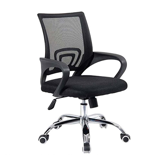 Mid-back Mesh Computer Office Staff Swivel Chair with metal chrome base