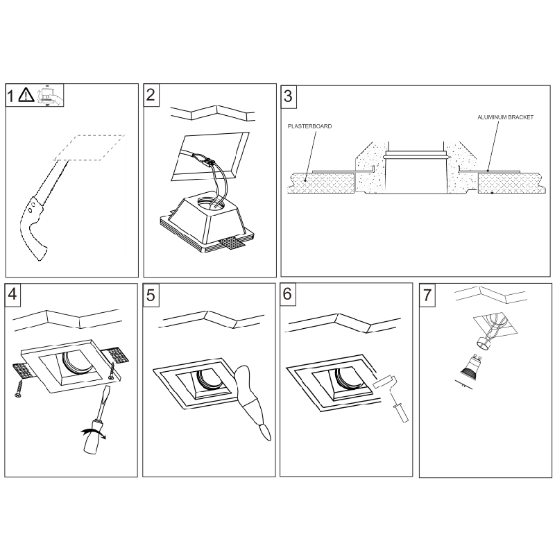 plaster recessed downlight trimless