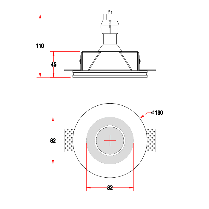 GC-1053 Architectural Plaster Recessed Luminaire Downlights