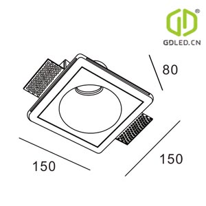 Gypsum Trimless Round Sharp Edge Down Light
