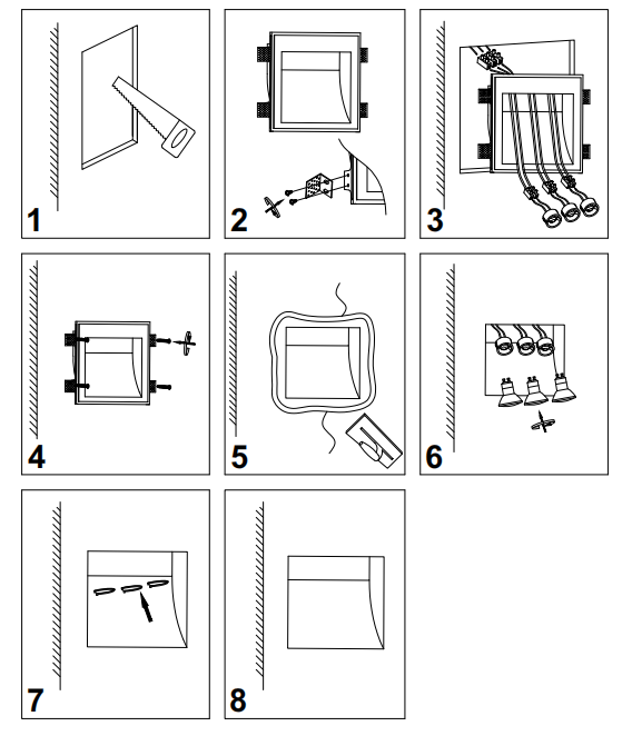 flush fitting wall lights