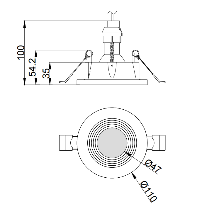 GC-1175 Down Light Plaster Finish Recessed Can Lights