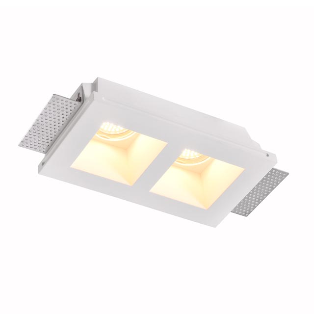 GC-1008-2 Double Recessed Downlight White Plaster Spotlights
