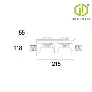GC-1008-2 Double Recessed Downlight White Plaster Spotlights