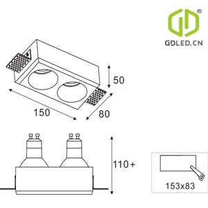 GC-1025-2 Plaster Indoor Ceiling White Small Spotlight LED