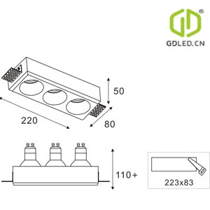 GC-1025-3 Plaster Home Ceiling Spotlights For Living Room
